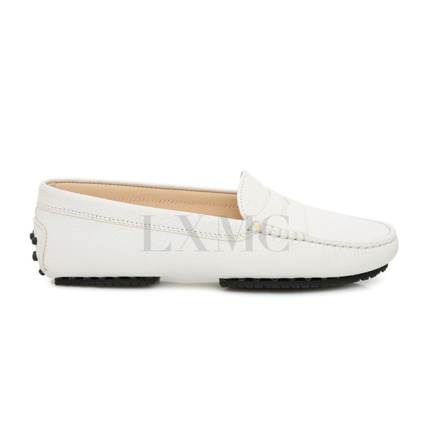 Tods White Moccasin Loafers Driving Shoes - Size 38 [SKU] - Image 3